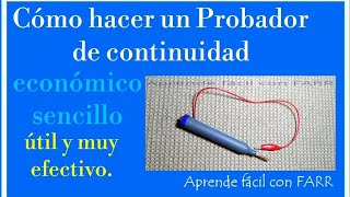 Cómo hacer un sencillo probador de continuidad  How to make continuity tester useful [upl. by Solahcin874]