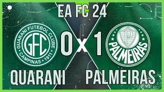 Guarani 0 x 1 Palmeiras – Simulação EA Sports FC 24 [upl. by Ybloc842]