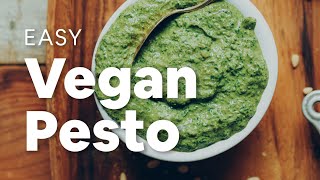 Easy Vegan Pesto 5 minutes  Minimalist Baker Recipes [upl. by Adamina]