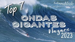 Top 7 Ondas Gigantes Nazare 2023 [upl. by Thaxter776]