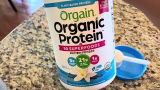 Orgain Organic Protein  Superfoods Powder Vanilla Bean Review [upl. by Carnay]