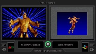 Mortal Kombat Sega Genesis vs SNES Side by Side Comparison [upl. by Stephie]