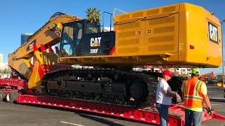 Moving the massive Cat 390F excavator from Conexpo [upl. by Heath]