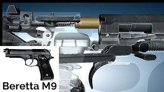 3D Animation How a Beretta M9  92 Pistol Works [upl. by Gilman]