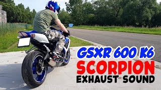 GSXR 600 K6 Scorpion Exhaust  No DBKiller [upl. by Ocicnarf]