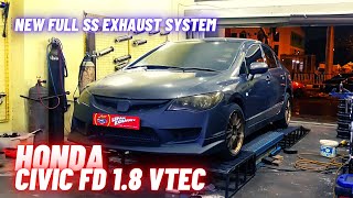 New Full SS Exhaust System  HONDA CIVIC FD 18 VTEC [upl. by Emeric]