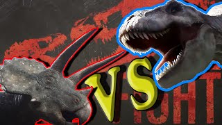 TREX vs TRICERATOPS  Carnivorous dinosaur vs Herbivorous dinosaur  Dinosaur duel fights [upl. by Faustina]