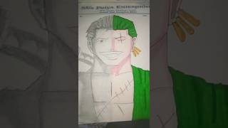 Drawing of zoro in tow different styles drawing anime onepiece sketch coloring woodworking [upl. by Yorel]