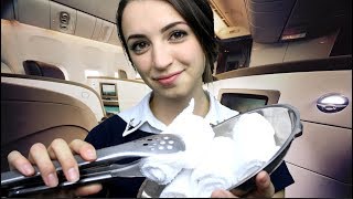 ASMR International First Class Flight Attendant Soft Spoken [upl. by Claudie]