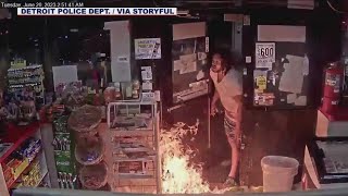 Man sets gas station on fire [upl. by Negiam]