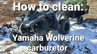 How to clean the carburetor on a Yamaha Wolverine 350 [upl. by Jethro]