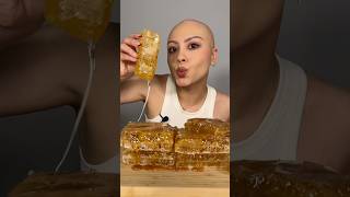 HONEYCOMB ASMR MUKBANG🍯shorts mukbang honey [upl. by Venetis827]