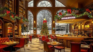 冬のスタバの朝のクリスマスカフェ🎄【クリスマス BGMリラックス】Christmas Starbucks in a neighborhood  不朽のクリスマスジャズメドレー  bgm 12月 [upl. by Dadelos]