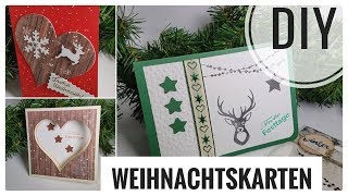 3 schnelle Weihnachtskarten  Karten selberbasteln DIY IDEE Tutorial  deutsch  Anleitung [upl. by Latnahs]