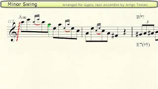 Minor Swing  Gypsy Jazz Accordion Sheet Music [upl. by Swagerty]