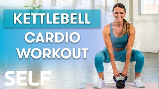 20Minute Kettlebell Cardio Workout For Beginners  Sweat With SELF [upl. by Legir918]