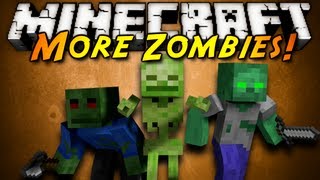 Minecraft Mod Showcase  MORE ZOMBIES [upl. by Barty]