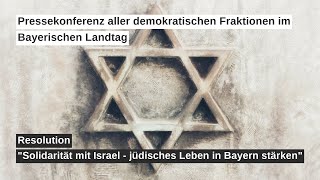 GemeinschaftsPressekonferenz der demokratischen Fraktionen zur Resolution quotSolidarität mit Israelquot [upl. by Llirret]