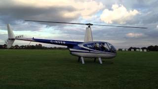 Robinson R44 Helicopter take off and landing darley moor airfield [upl. by Kali349]