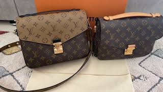 Reveal of Louis Vuitton Pochette Metis reverse monogram and comparison to original monogram [upl. by Nnaylime348]