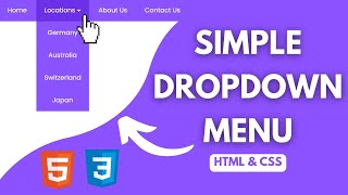 Simple Dropdown Menu Using HTML amp CSS  EASY TUTORIAL [upl. by Anyal]