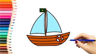 Kaip nupiešti LAIVELĮ  How to draw a boat [upl. by Jedlicka]