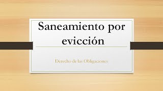 Saneamiento por evicción [upl. by Anaira]