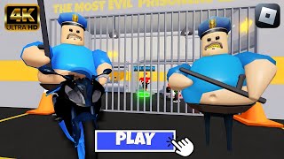 🏍️BIKER BARRYS PRISON RUN 4K Roblox ScaryObby GAMEPLAY WALKTHROUGH [upl. by Niwrud636]