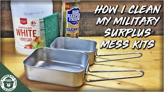 How To Clean Military Surplus Mess Kits Dutch Army Stainless Steel Mess Tins [upl. by Harmonie234]