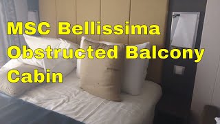 MSC Bellissima Cabin Tour Fantastica Obstructed Balcony [upl. by Ahsinal]