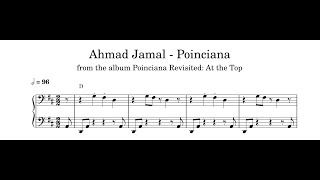 Ahmad Jamal  Poinciana  Piano Transcription Sheet Music in Description [upl. by Verbenia]