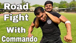 Road Fight With Commando  Self Defence  Commando Fitness Club [upl. by Adnana]