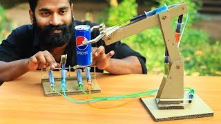 How To Make Hydraulic Robotic Arm  ഒരു കുഞ്ഞി ക്രെയിൻ ഉണ്ടാക്കിയാലോ  M4 Tech [upl. by Greggs373]