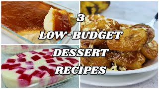 3 LOWBUDGET DESSERT RECIPES  EASY DESSERT IDEAS YOU CAN MAKE AT HOME  Few Ingredients Needed [upl. by Nehgem708]