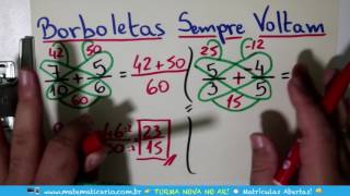 ⏱ ADIÇÃO E SUBTRAÇÃO DE FRAÇÕES COM AS BORBOLETAS 🦋🦋🦋 👉 Minuto Matemática [upl. by Zetnauq285]