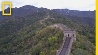 See China’s Iconic Great Wall From Above  National Geographic [upl. by Nylla773]