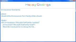 HTML  Onmouseover font family [upl. by Gibbeon100]