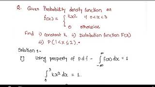 Solved Problems Probability Density function [upl. by Anillek501]