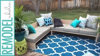 DIY Modern Outdoor Sofa Sectional  plywoodpretty [upl. by Marti]