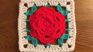 How to crochet rose granny square [upl. by Pavla640]