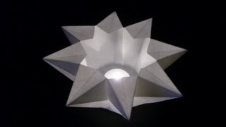 Origami Teelichtstern Teacandle Star  Faltanleitung HDdeutsch [upl. by Schreib]