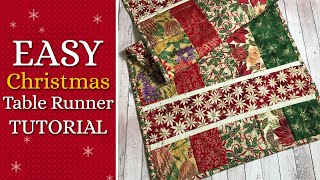 Easy Christmas Table Runner Tutorial  Fast amp Easy [upl. by Knowle]