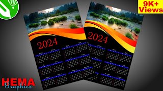 Coreldraw Tutorial  How To Make Calendar Design 2024 in Coreldraw [upl. by Haleak]