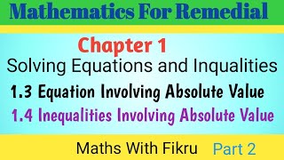 Remedial Mathematics Chapter 1 Part 2 [upl. by Casia]