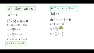 Równania sprowadzalne do równań kwadratowych [upl. by Euqinehs]