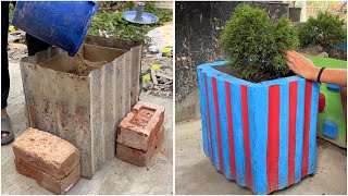 DIY Cement Planter from Scrap Materials  Easy amp BudgetFriendly [upl. by Rahab]