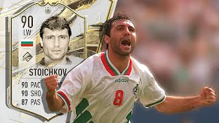 90 MID ICON STOICHKOV PLAYER REVIEW FIFA 23 [upl. by Haelahk]