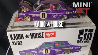 Unboxing Mini GT Datsun Wagon 510 Pro street Purple 🟣 minigt [upl. by Yer]