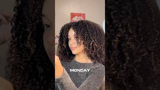 A week in my curly hair curlyhair curlyhairstyles naturalhair shorts [upl. by Vera]