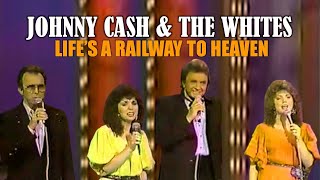 JOHNNY CASH amp THE WHITES  Lifes Railway To Heaven  LYRICS [upl. by Nageek990]